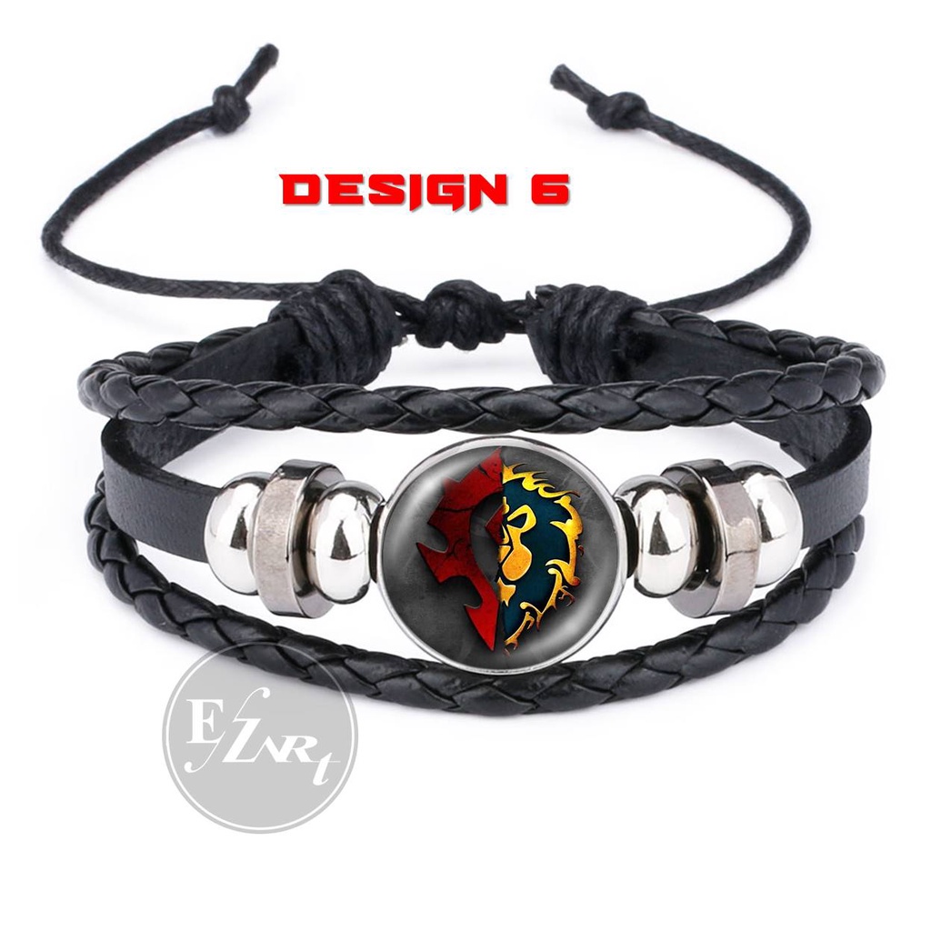 GELANG WORLD OF WARCRAFT WOW ALLIANCE HORDE COSPLAY GAME TALI KULIT KEPANG MULTILAYER