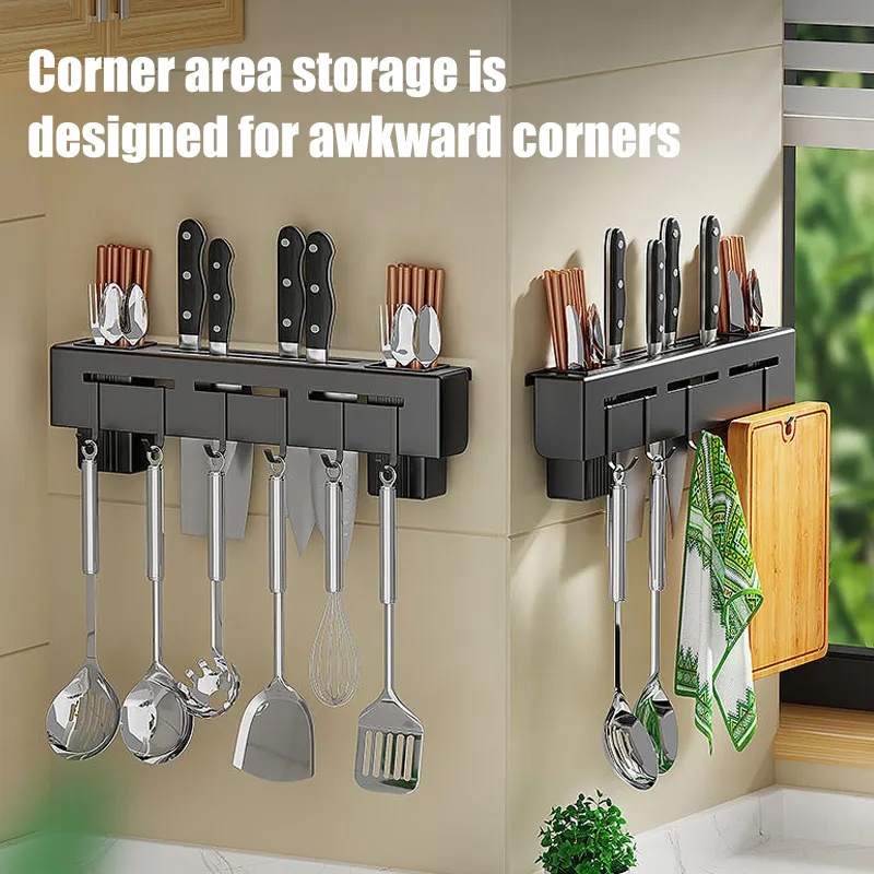 Tempat Taruh Pisau Dan Sumpit Rak Dinding Dapur Stainless Steel/Kitchen Rack Taruh Sendok Garpu