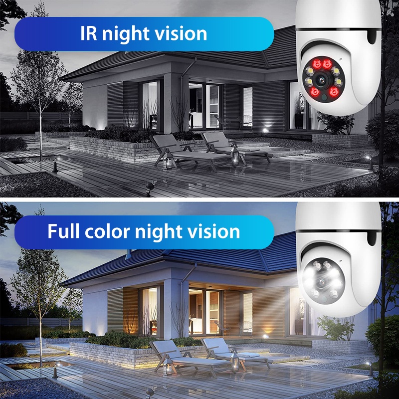 Night Vision 5MP V380 Pro CCTV Lampu Kamera CCTV Wifi Bohlam 360 Derajat PTZ Panoramic IP Camera CCTV Wireless V380