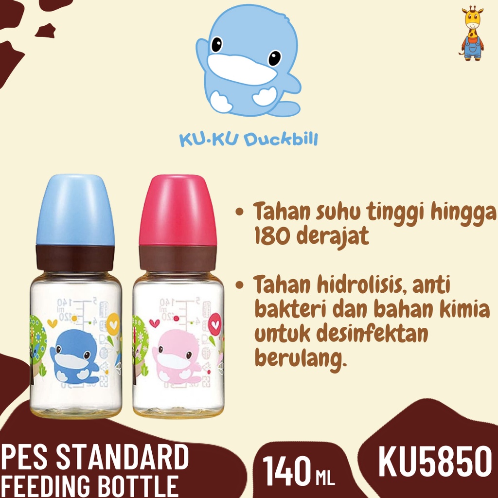 Kuku Duckbill PES Standard Feeding bottle 140ml KU5850 - Botol Susu Bayi