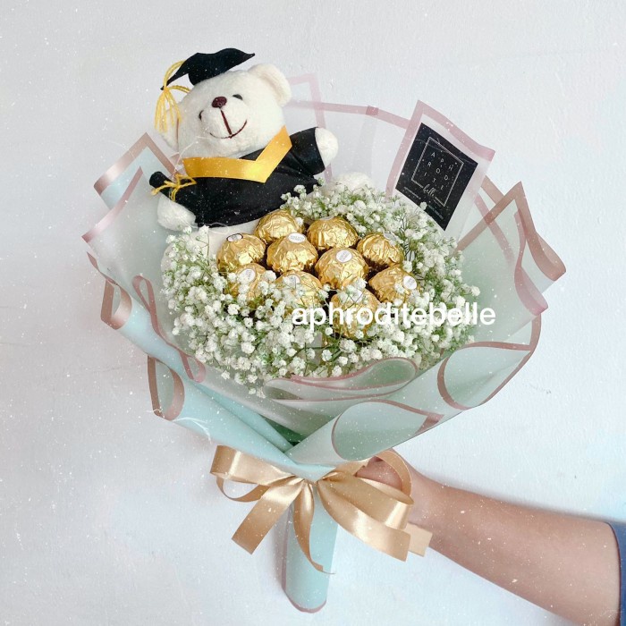 [SC] 10 Ferrero Buket &amp; Boneka Wisuda Premium / Hadiah Buket Kelulusan Anak