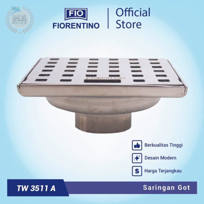 FIORENTINO TW3511A SARINGAN GOT STAINLESS FLOOR DRAIN MESIN CUCI OLS SARINGAN GOT STAINLESS TERMURAH