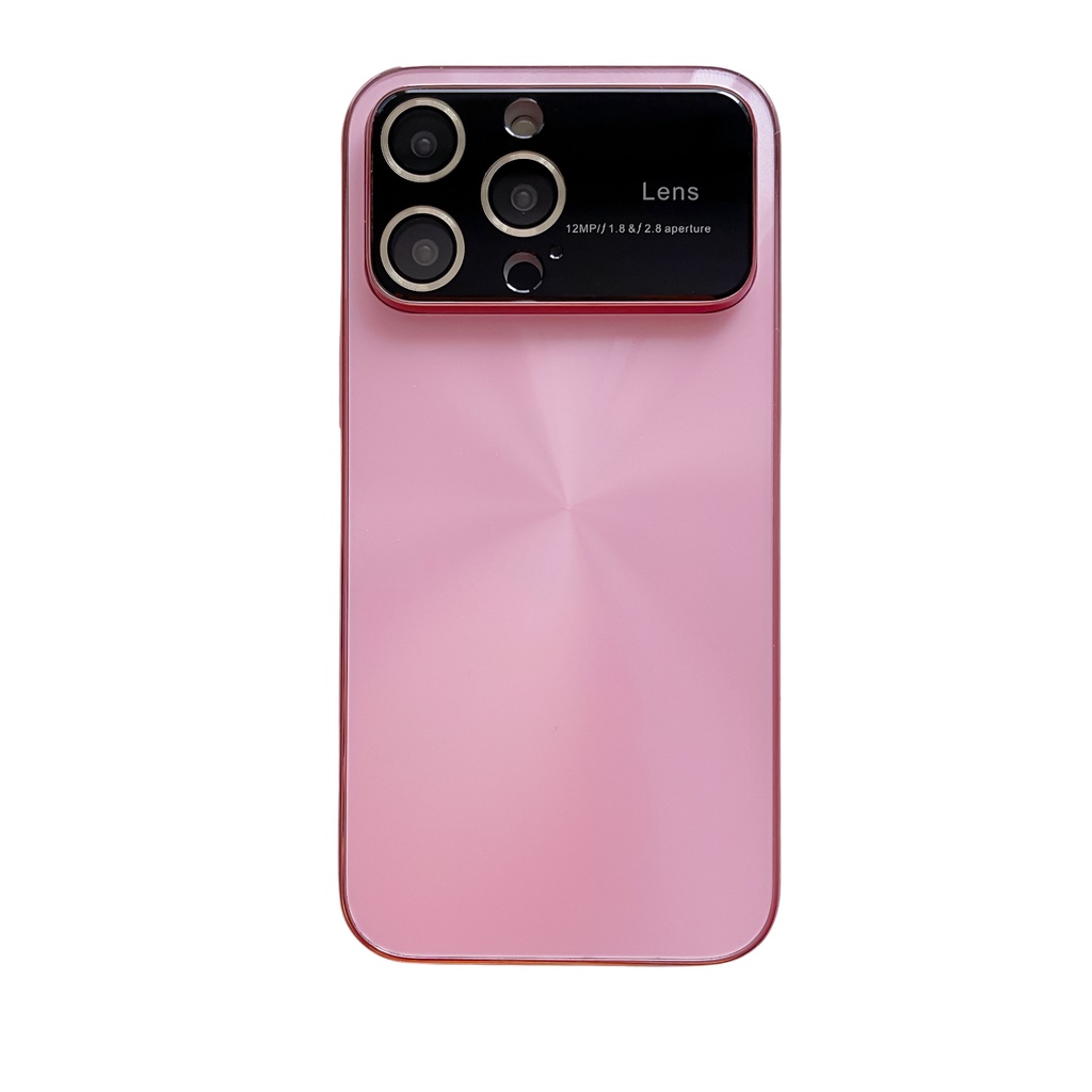 IPHONE Casing Jendela Kamera Besar Auroral Mewah Untuk Iphone14 13 12 Pro Max Plus Matte Plating Pelindung Lensa Shockproof Cover