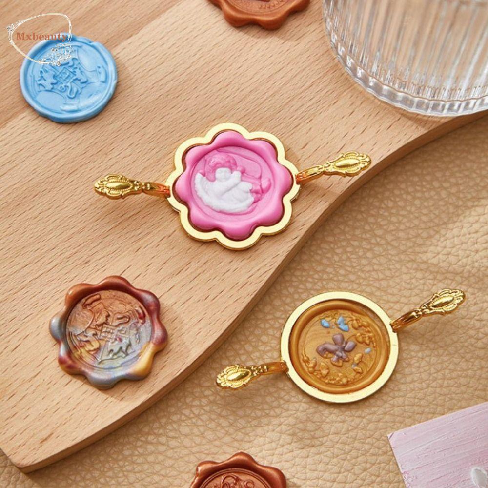 Mxbeauty Sealing Wax Molds Holder Wedding Handcraft Retro DIY Kerajinan Alat Engagement Amplop Scrapbooking Hand Akun Wax Seal Stamp Rings