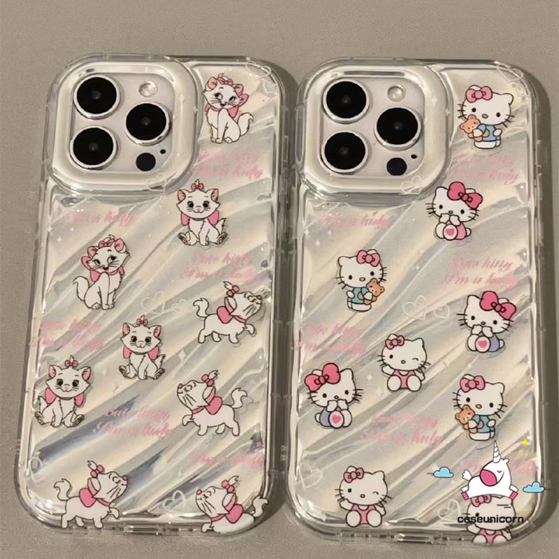 IPHONE Kartun Lucu Hello Kitty Case Kompatibel Untuk Iphone13 11 14 12 Pro MAX XR 7Plus 6 8 6S Plus X XS MAX SE 2020 3D Stereo Korgasi Kreatif Vintage Angka keypad Kartu Warna Case