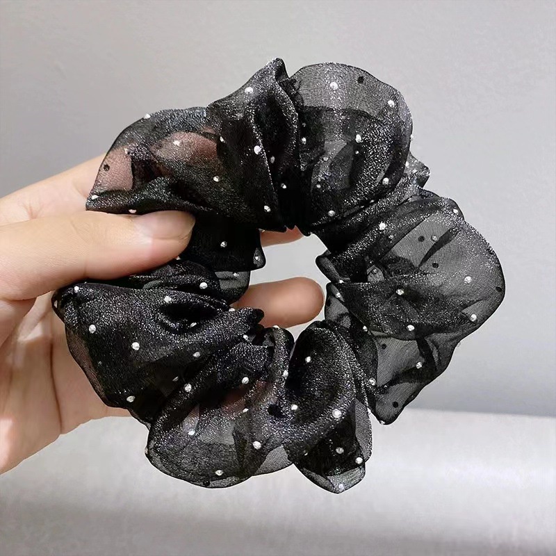 Gypsophila Berlian Kasa Prancis Babi Scrunchy Rambut Cincin Fashion Gaya Korea Sederhana Polkadot Aksesoris Rambut