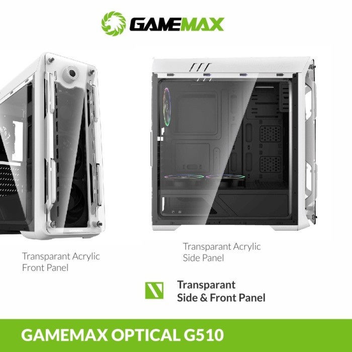 Casing Gamemax Optical G510 White Gaming PC Case