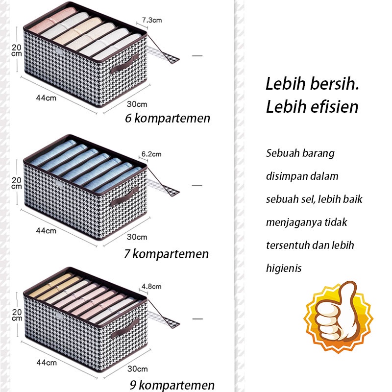 Box Organizer Besar Kotak Penyimpanan Lipat Transparant / Storage Baju Tempat Pakaian Serbaguna