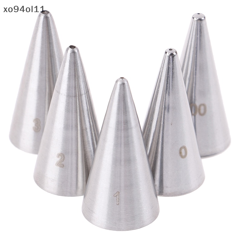 Xo 5Pcs Bulat Lubang Halus Icing Piping Nozzle Cream Tips Decorag Pastry Tools OL