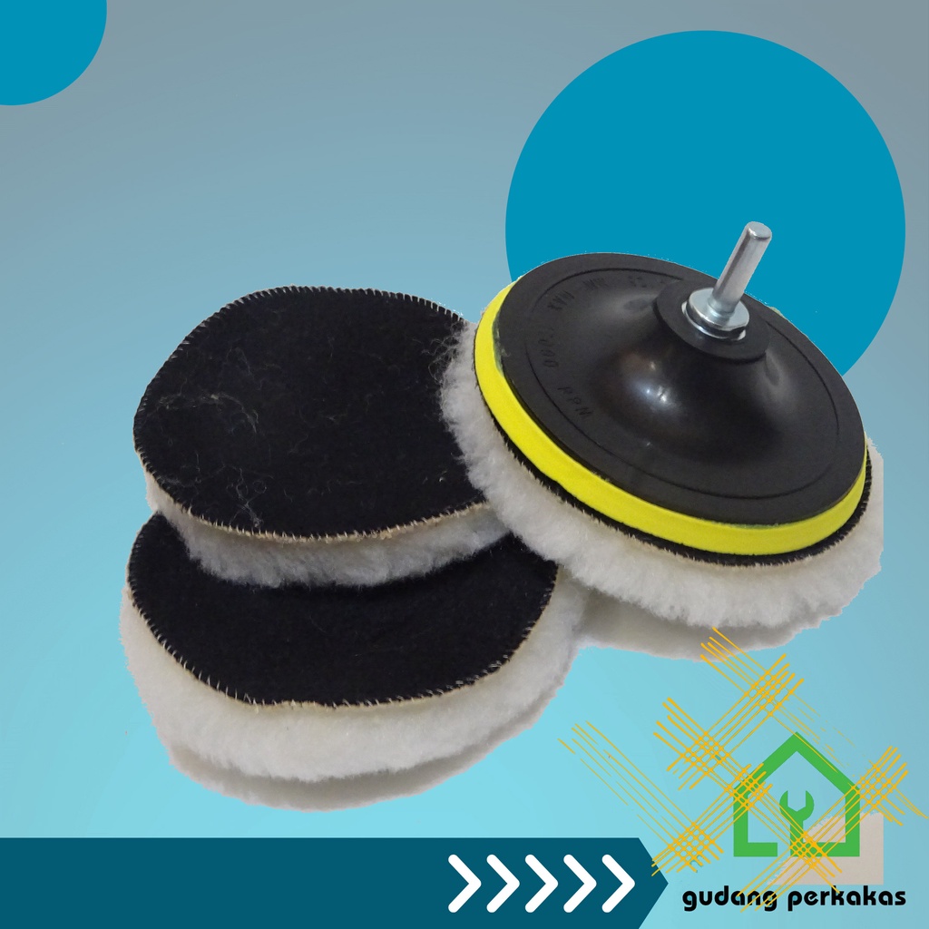 Pad Poles Bodi Mobil Wol Waxing Wheel 5 Inch set 5pcs