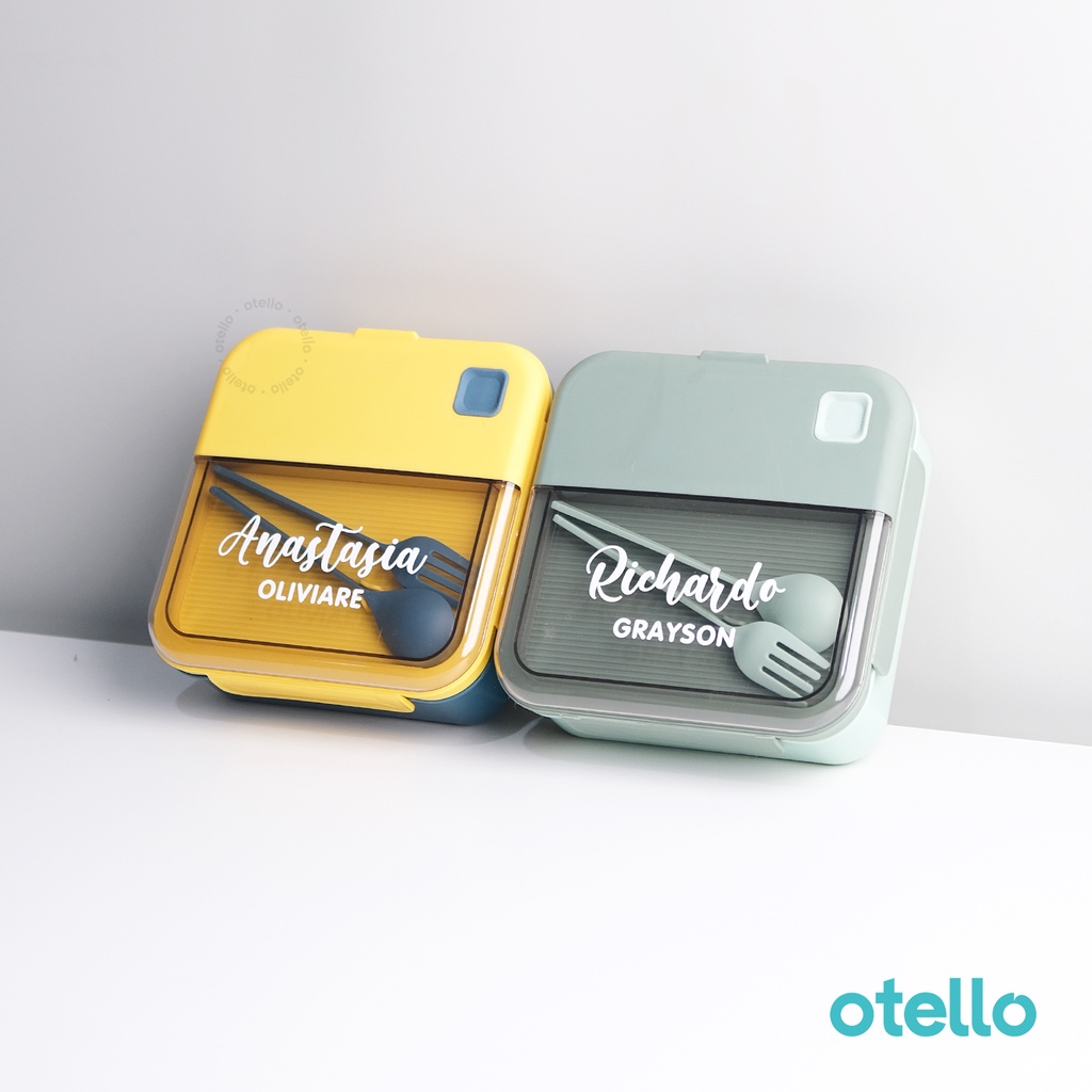 Kotak Makan Maru Lunch Box Custom Nama Anak 1000ml Square Custom Tempat Makan Anak Unik