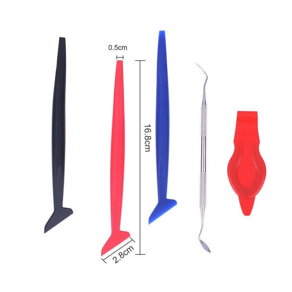 Populer 5pcs Squeegee Scraper Alat Detailing Kekerasan Fleksibel Mobil Vinyl Wrap Film Untuk Mobil