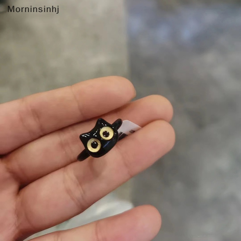 Mornin Gaya Lucu Fashion Mata Kucing Manis Pasangan Jari Cincin Kelinci Hewan Pembukaan Adjustable Aksesoris Cincin Untuk Wanita Perhiasan Hadiah id