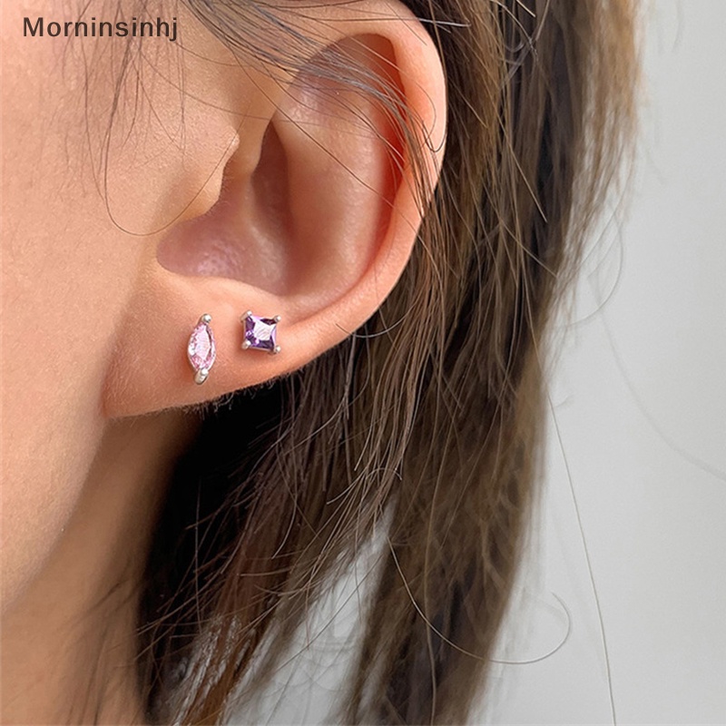 Mornin 1pasang S925 Perak Geometri Anting Telinga Tulang Kuku Untuk Wanita Tulang Rawan Anting Spiral Stud Earring Tubuh Perhiasan Hadiah id