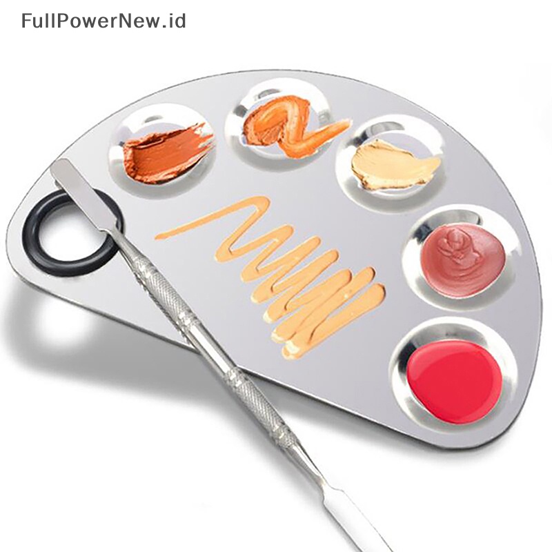 Power Stainless Steel Makeup Mixer Kosmetik Nail Art Mixing Set Palette Spatula Alat ID