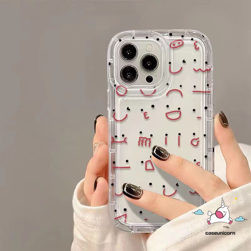 Kartun Hewan Paus Bintang Puppy Doodle Case Kompatibel Untuk iPhone XR X13 11 12 14 Pro MAX 7 6 8 6S Plus XS MAX Fashion Transparan Garis Lucu Emote Shockproof Airbag Soft Cover