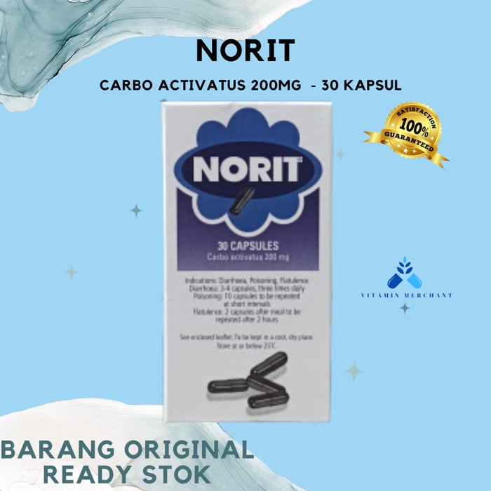 Norit Carbo Activatus 200mg - isi 30 (Singapore Netherland)