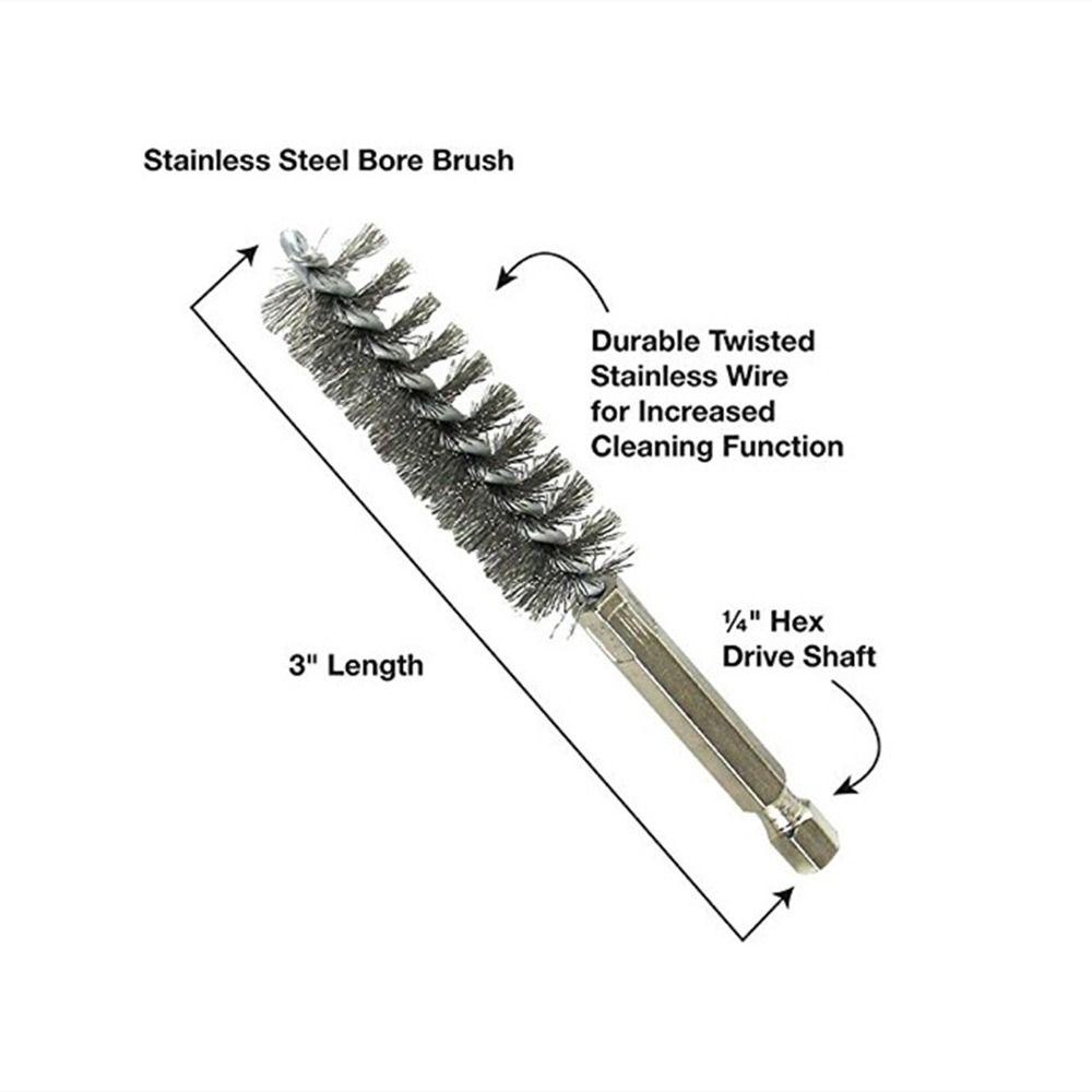 Populer 12PCS Sikat Bore Kawat Set Ukuran Berbeda Sikat Pembersih Kuat Tahan Lama Untuk Power Drill Impact Driver