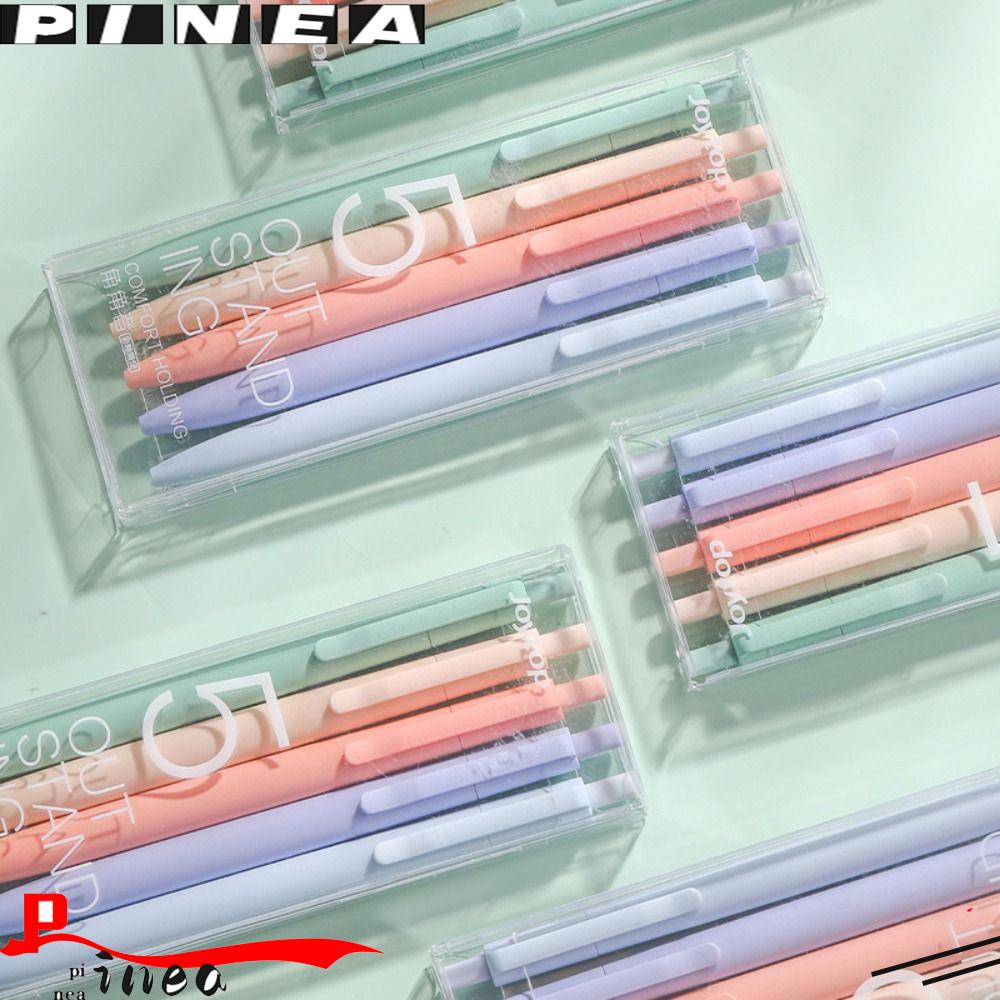 Nanas 5PCS /Set Press Pena Netral Kualitas Tinggi Sekolah Kantor Perlengkapan Alat Tulis 0.5mm Gel Pen