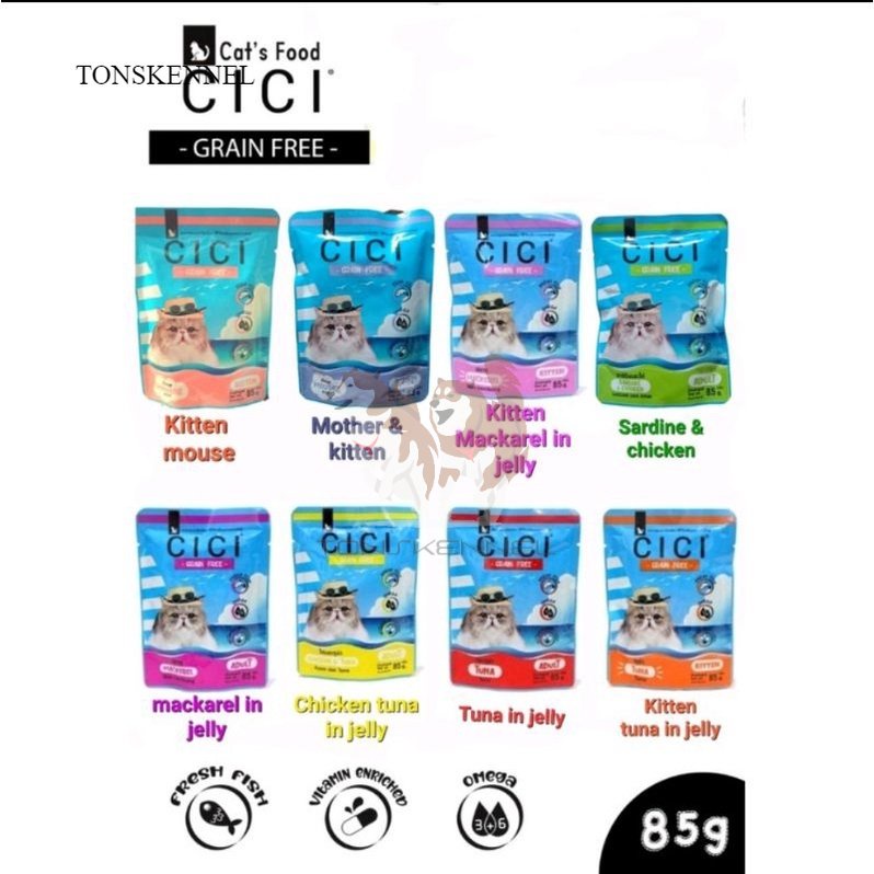 CICI POUCH SACHET 85GR Makanan Kucing Basah Cat Wet Food Adult Kitten whiskas lifecat