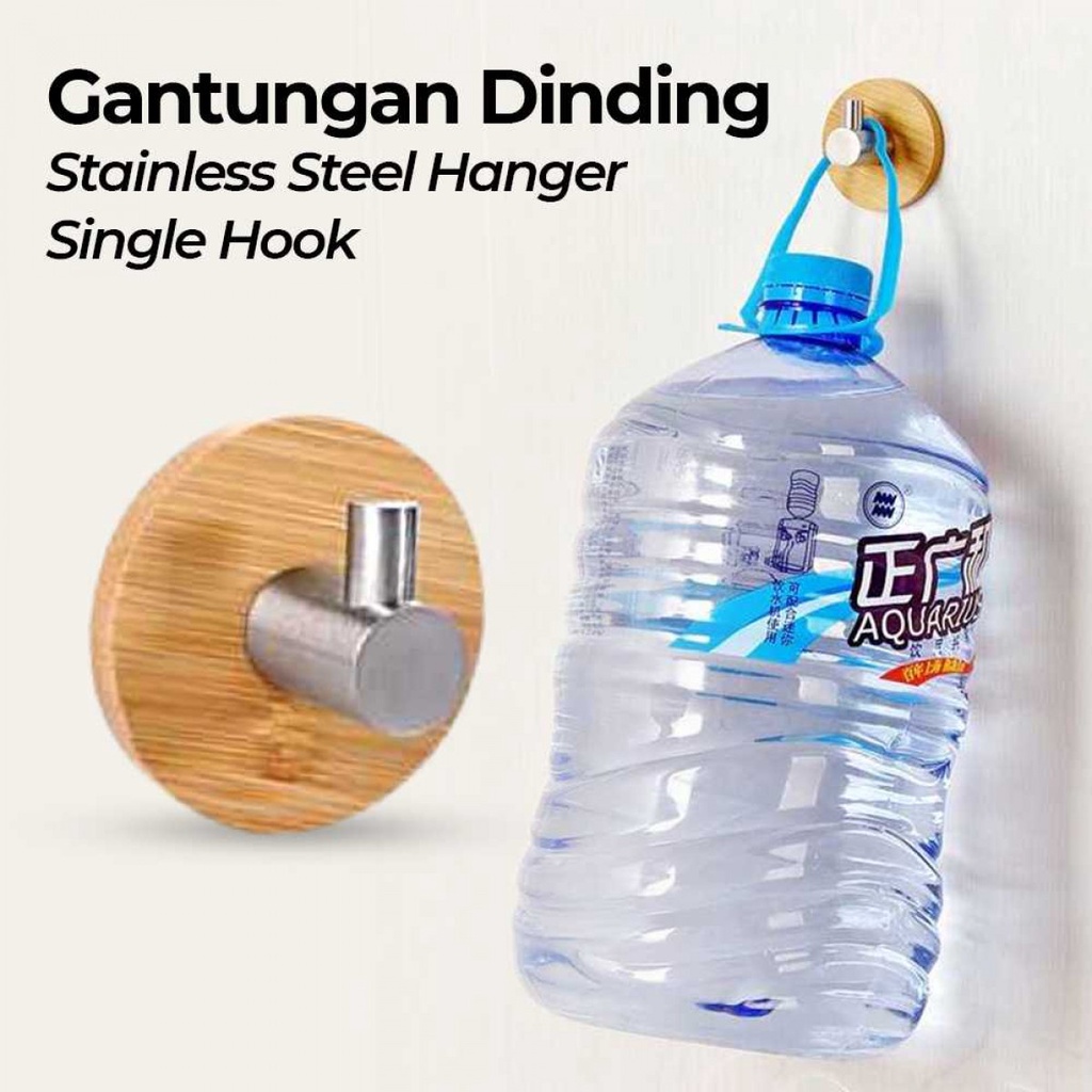 Gantungan Dinding Hanger Bamboo Stainless Steel