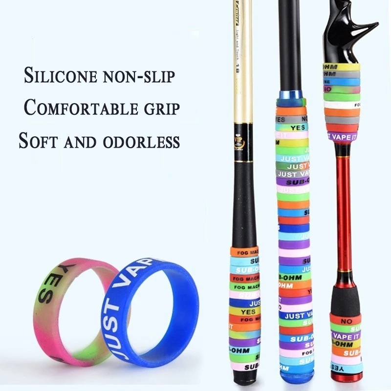 Anti Slip Berbentuk O ring handle Grip Fix ring/10PCS Fishing Rod silicone handle Band/Untuk Ketapel Pancing Pancing Fishing Tackle/anti-Selip ring Ketapel handle silicone ring/