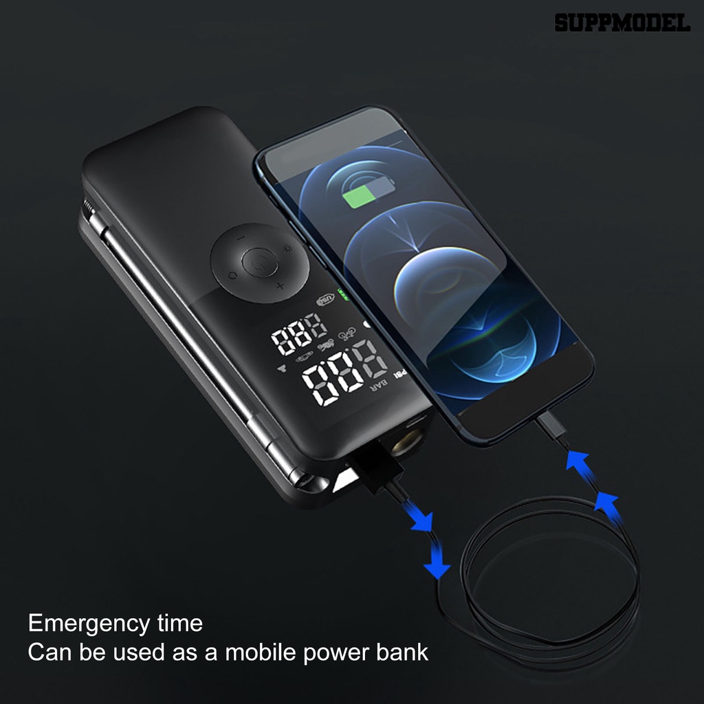 [SM]Tire Inflator Digital Display Lampu LED Banyak Digunakan Otomatis Shut-off Waktu Siaga Lama Tiup Cepat Portabel Akurat Layar LCD Pompa Angin Perlengkapan Mobil