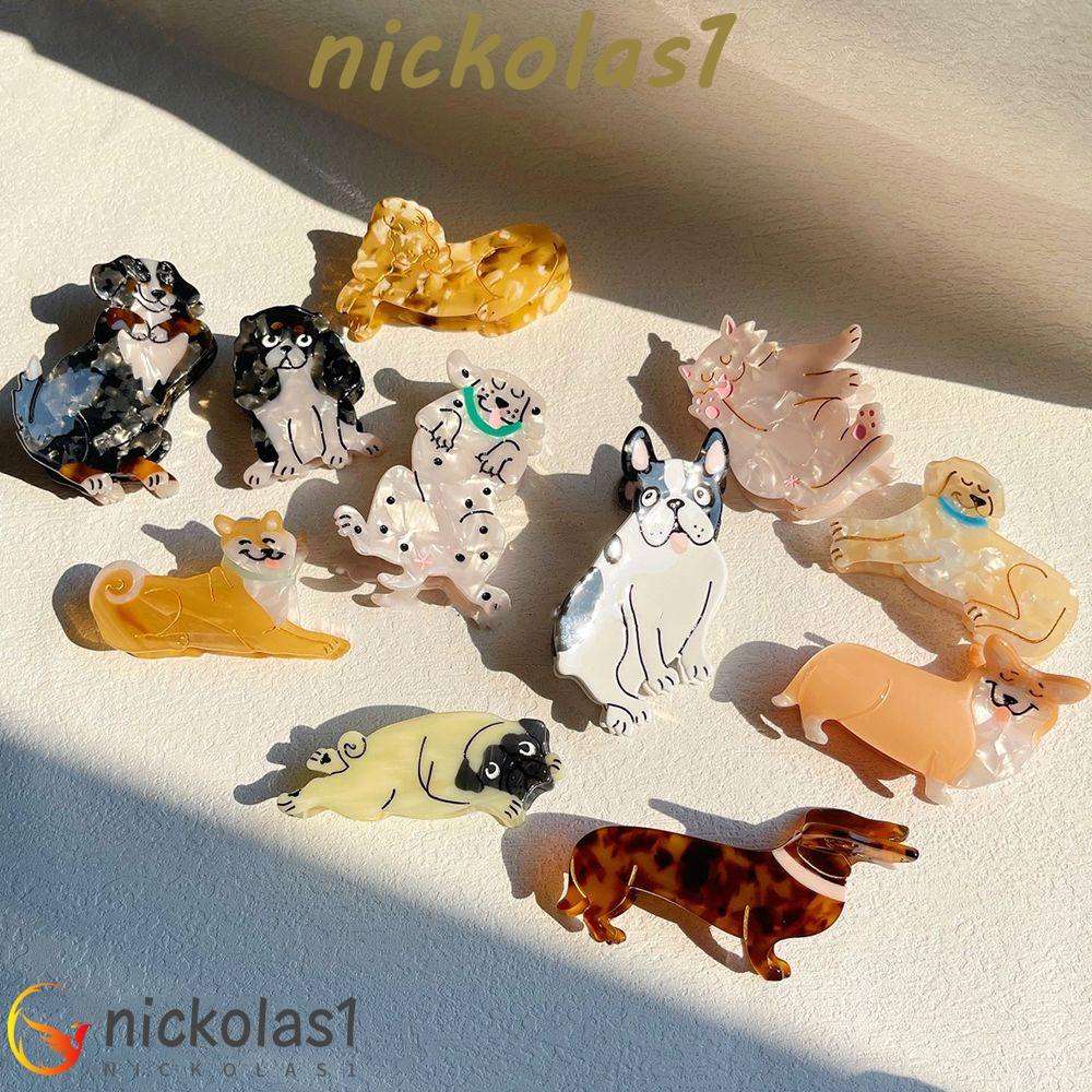 Nickolas1 Dog Catch Clip Geometris Indah Grasping Clip Hewan Kucing Anjing Gadis Aksesoris Rambut Wanita