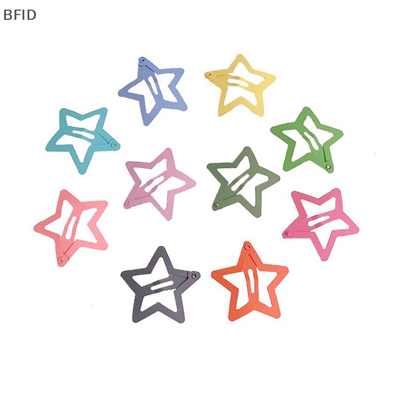 [BFID] 10pcs Star Hairclips Gadis Warna-Warni Lucu Star Jepit Wanita Hiasan Kepala Logam Aksesoris Perhiasan Rambut [ID]