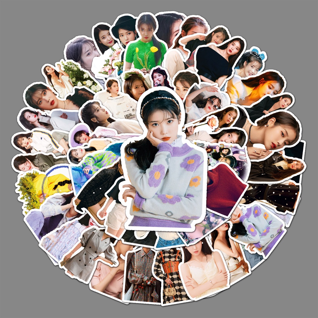 50pcs/set IU TWICE MAMAMOO Beludru Merah Stiker Foto Laptop Ponsel Bagasi Redvelvet DIY Dekorasi Paster
