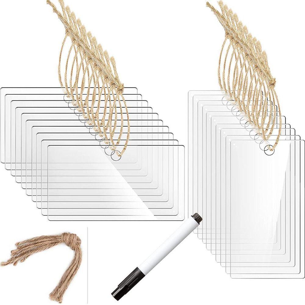 Popular 20pcs Label Organizer 3.54x1.97in 20pcs Akrilik Untuk Tali Gantung