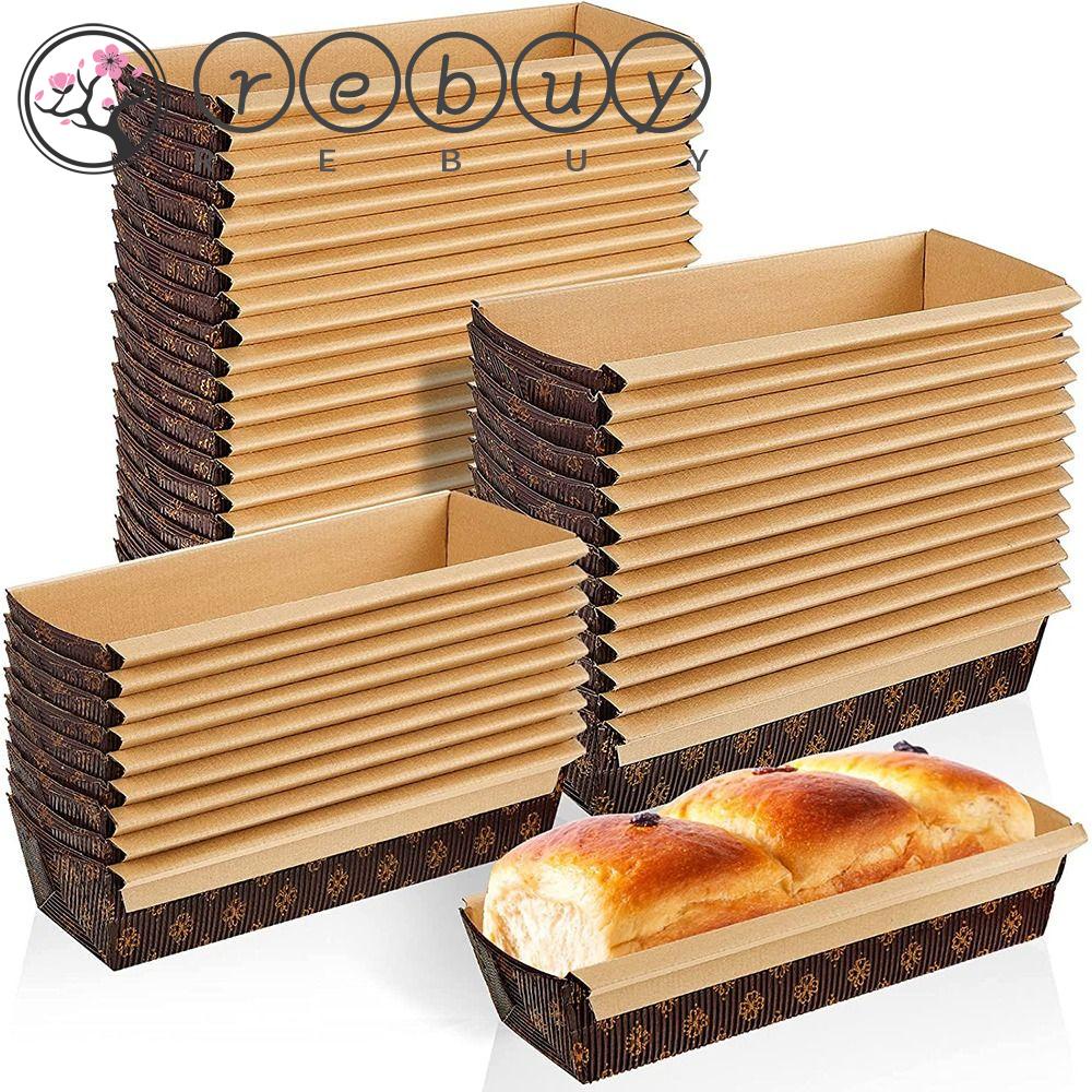 Rebuy Paper Loaf Pan 25Pcs Bakery Loyang Roti Sekali Pakai Kraft Cake Liner