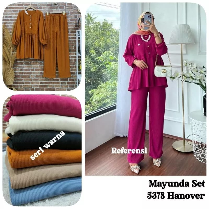 Kasilda Set Kint Hanover Setcel Atasan dan Celana Kulot 002 setelan atasan kulot wanita remaja terbaru kekinian ootd hits korean style