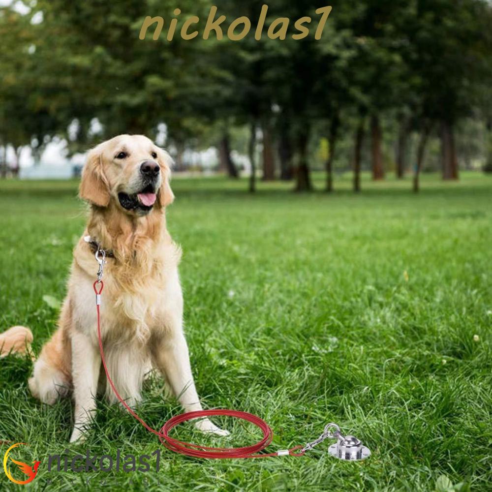 Nickolas1 Tali Anjing 1pcs 3/5/10meter Dengan Lapisan PVC Kawat Baja Kuat Camping/Hiking /Park Pet Cable Leash