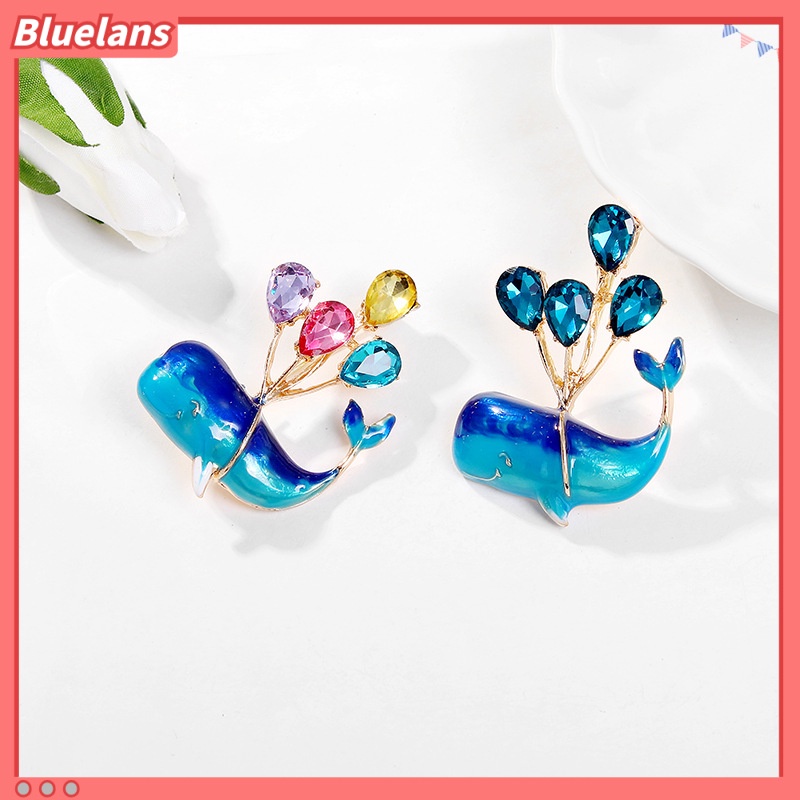 [BLS] Kartun Ikan Paus Biru Balon Pengakuan Anime Bros Korea Gadis Lucu Selebriti Internet Pakaian Bros Brooch
