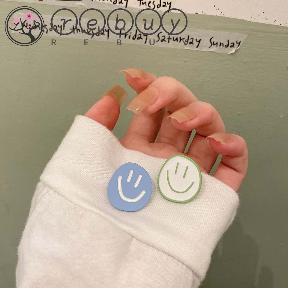 Rebuy Smile Earrings Lucu Manis Wanita Asimetris Kartun Fashion Perhiasan