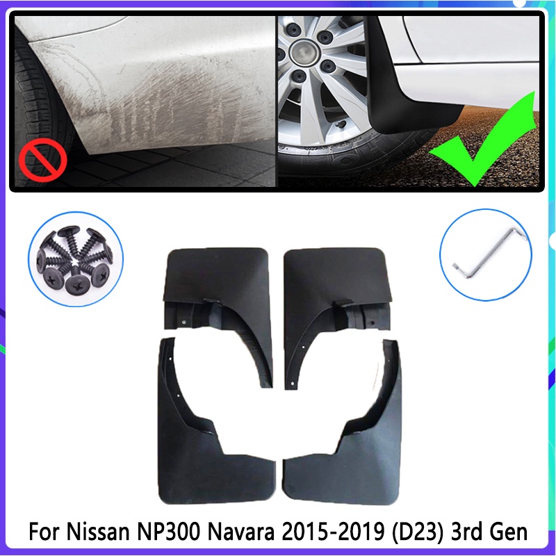 4pcs Flaps Lumpur Mobil Untuk Nissan NP300 Navara D23 2015~2019 NP 300 Mudguard Splash Guard Fender Mudflaps Aksesoris Mobil