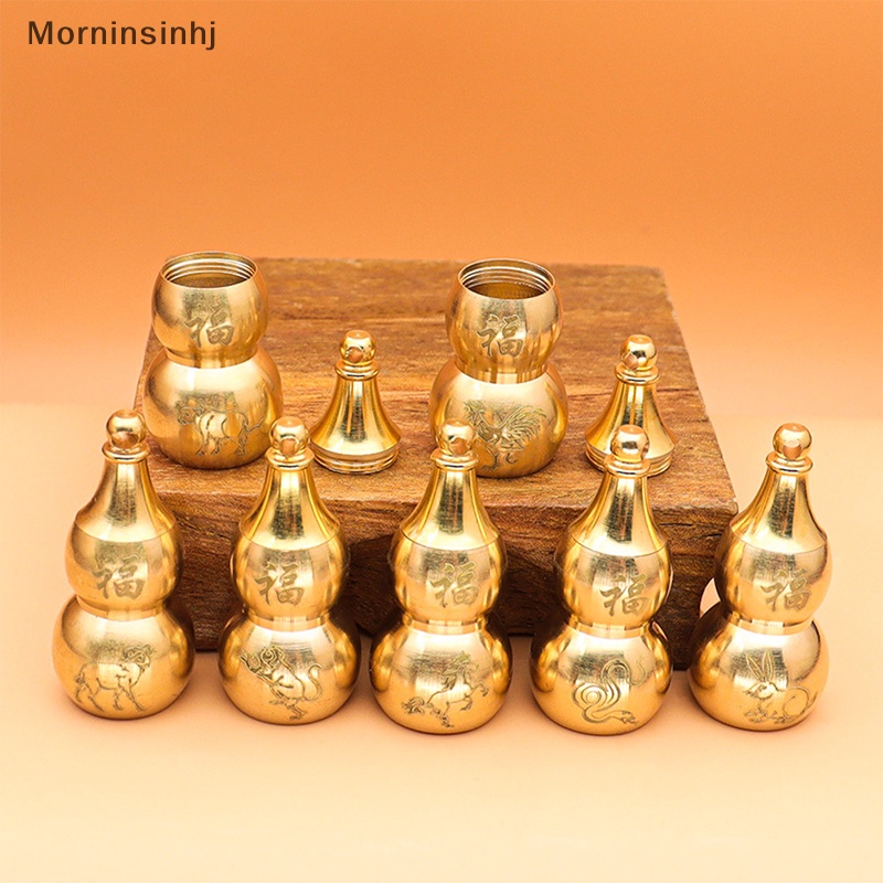 Mornin Good Luck Dekorasi Ornamen Rumah Zodiak Cina Labu Wadah Botol Obat Case Perhiasan Gantungan Kunci Gantung Hollow Labu Liontin id