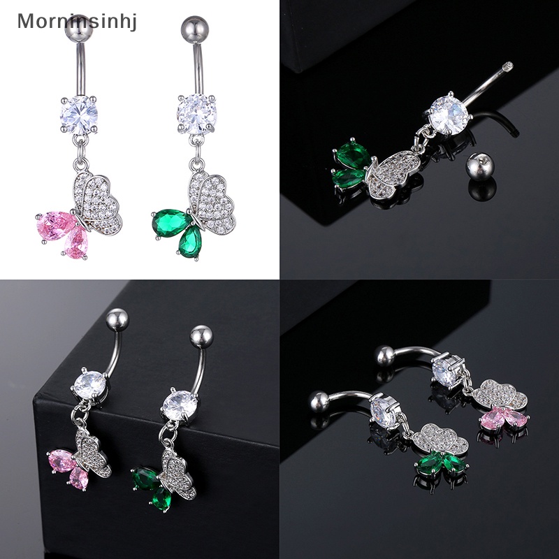Mornin Stainless Steel Zirkon Warna Kupu-Kupu Liontin Pusar Kuku Kristal Pusar Pusar Pusar Pusar Pusar Perhiasan Tubuh Untuk Wanita Fashion Perhiasan id
