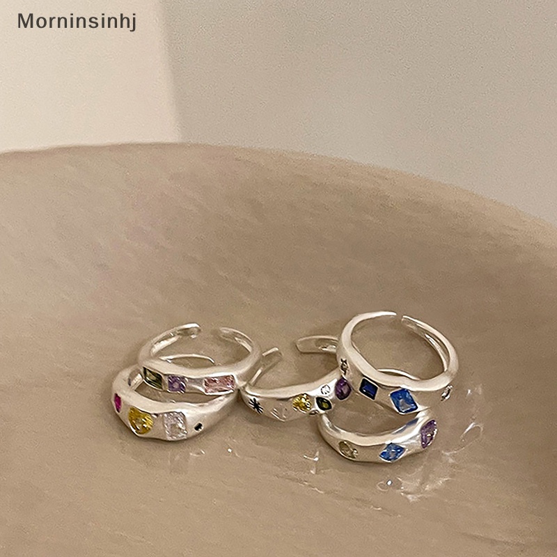 Mornin Cincin Zirkon Warna-Warni Untuk Wanita Pembukaan Cincin Yang Dapat Disesuaikan Kepribadian Retro Jari Telunjuk Perhiasan Hip Hop Gadis Aksesoris Hadiah id