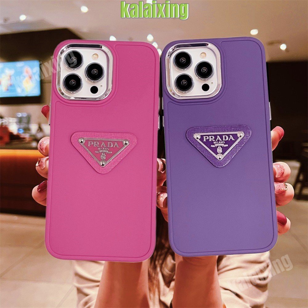 Plating 3D Prada Case Untuk iPhone 14 Pro Max 13 Pro 12 11Pro X XR Xs Max 7/8Plus Casing Silikon Penutup Belakang