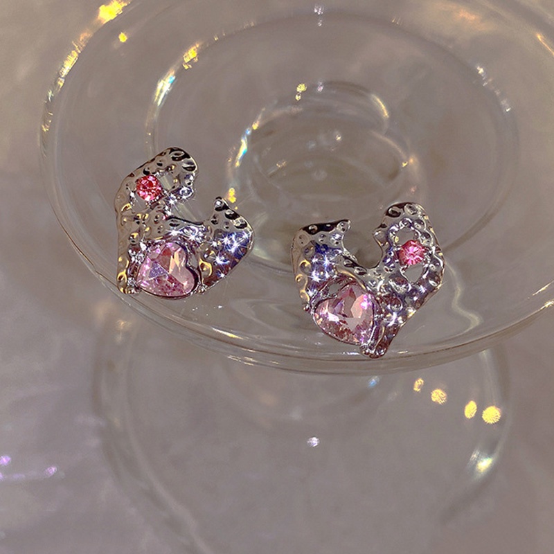 Jepang Japan Korea Selatan Gaya Baru Unik Sederhana Fashion Niche Desain Rasa Anting Cinta Kristal