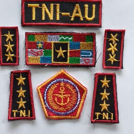 Bordir ️  Atribut Seragam TNI AU Bordir Angkatan Udara Profesi Tentara Anak Cilik 1 Set 7 Pcs 5 Maca