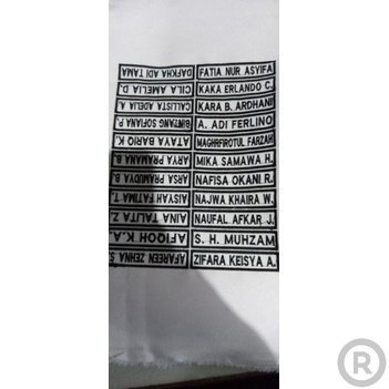 Bordir Bordir Bordir Nama sekolah/ Bordir nama baju seragam / Bordir Seragam Bordir Nama Custombisa 