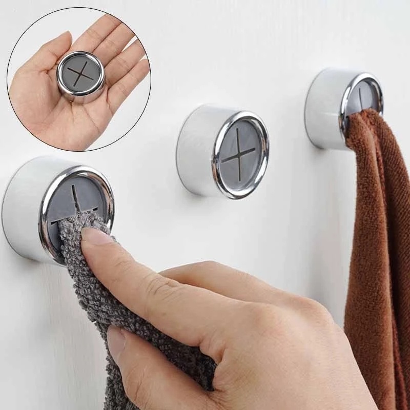 Kamar Mandi Serbaguna Bebas Pukulan Kain Plug Kreatif Putaran Handuk Penyimpanan Kait Dapur Tahan Air Lap Piring Klip Perekat Diri Serba Serbi Kait