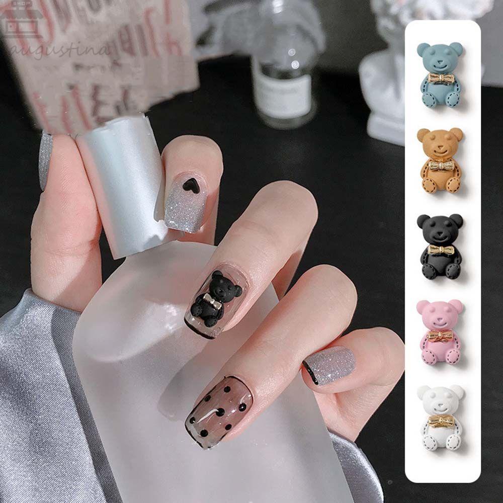 AUGUSTINA Agustina Dasi Kupu-Kupu Beruang Dekorasi Kuku Fashion Manicure Alat Frosted DIY Nail Art Aksesoris