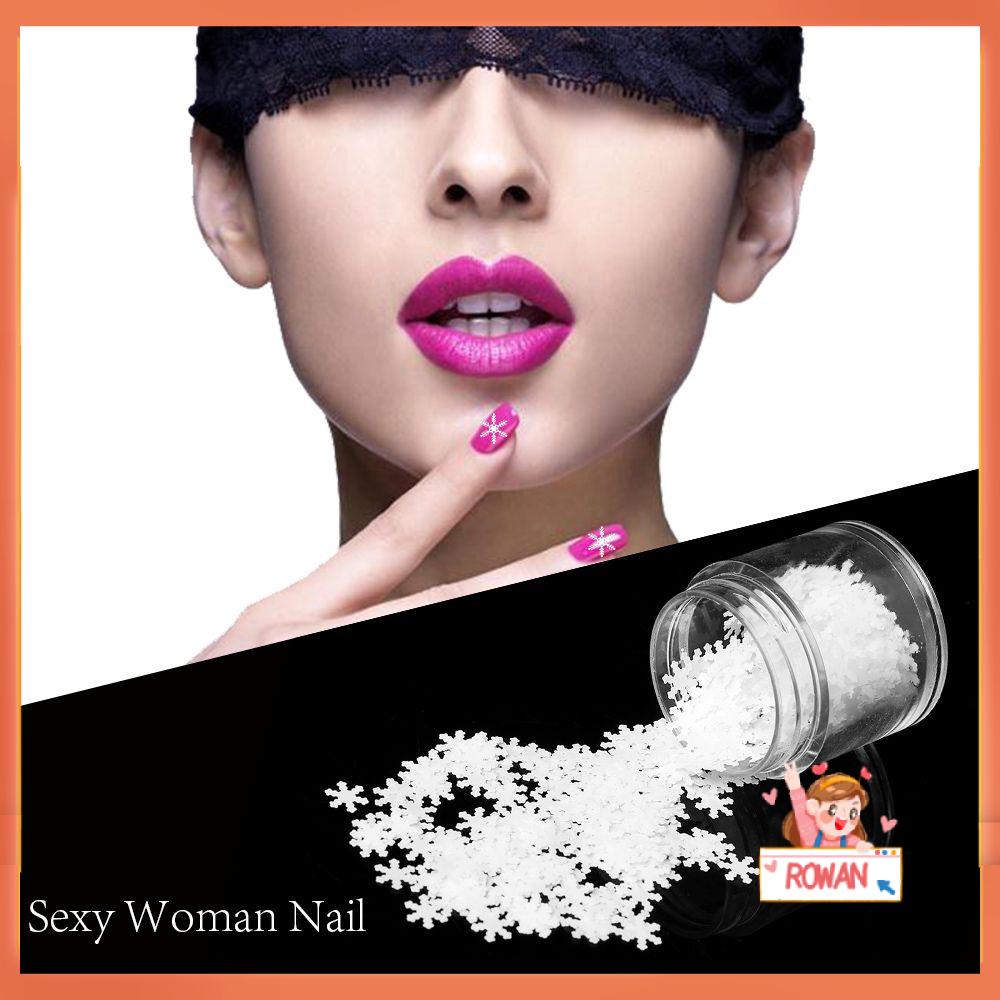 R-FLOWER Stiker Kuku Natal Wanita 3D DIY Art Tips Paillettes