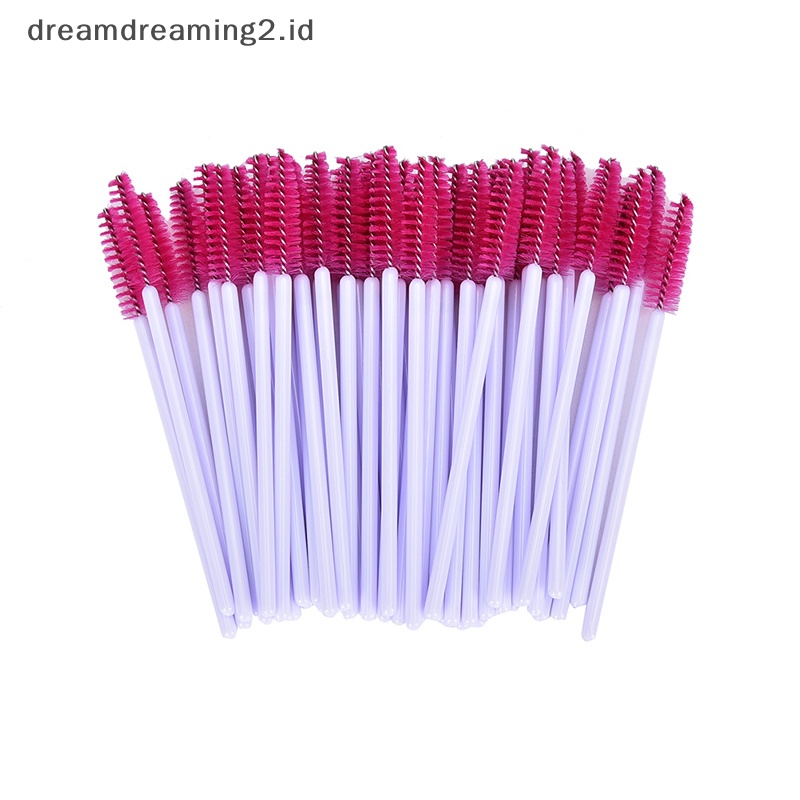 (drea) 50pcs Disposable Eyelash Brush Alat Makeup Kosmetik Maskara Wands Aplicator,//