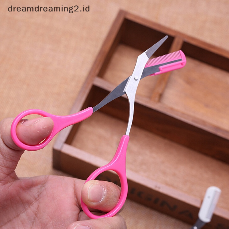 (drea) Makeup Alis trimmer combs eyelash hair remover Gunting grooming Alat Kecantikan //