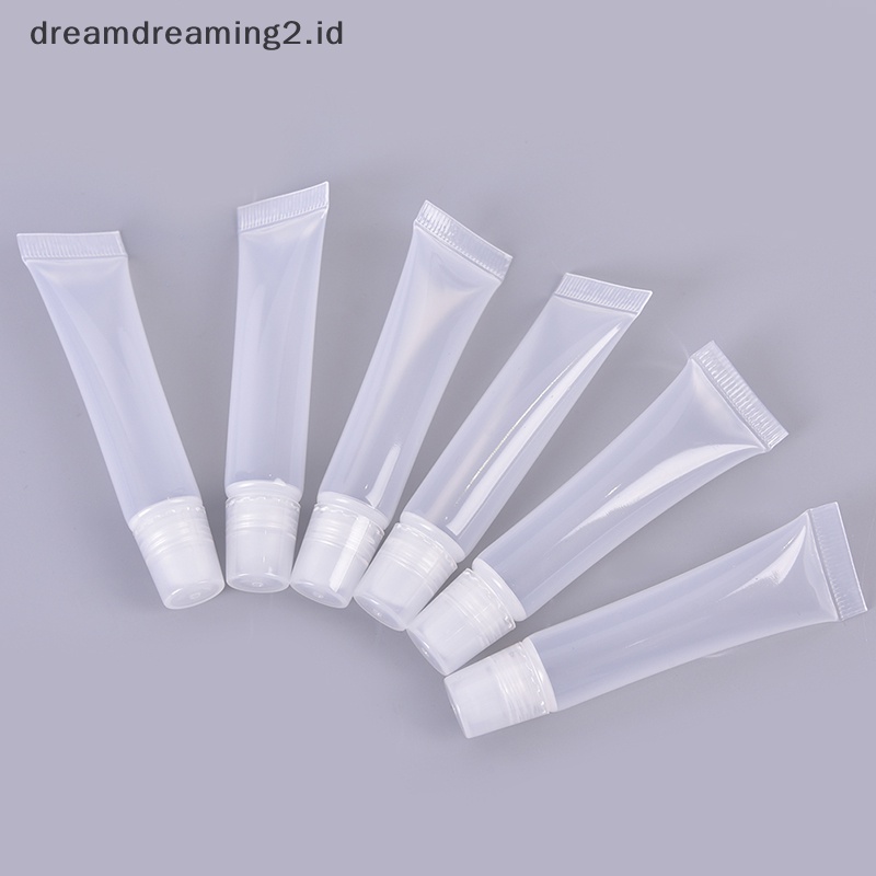 (drea) 20pcs 8ml Tabung Bibir Kosong Lip Balm Makeup Lembut Pencet Bening Lip Gloss/